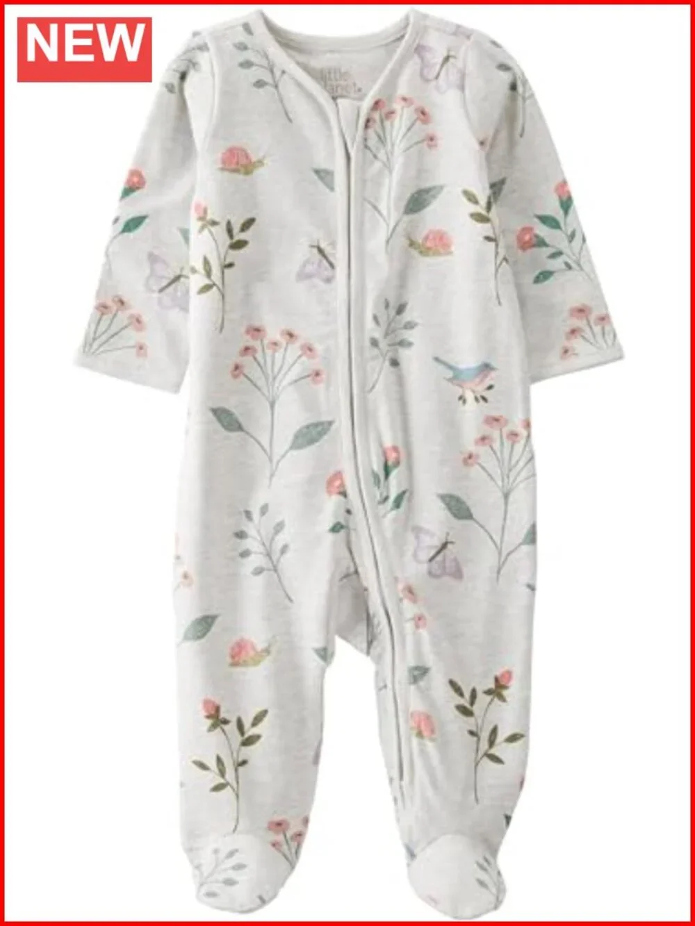 Organic Cotton Baby Sleep and Play Footie with 2-Way Zip